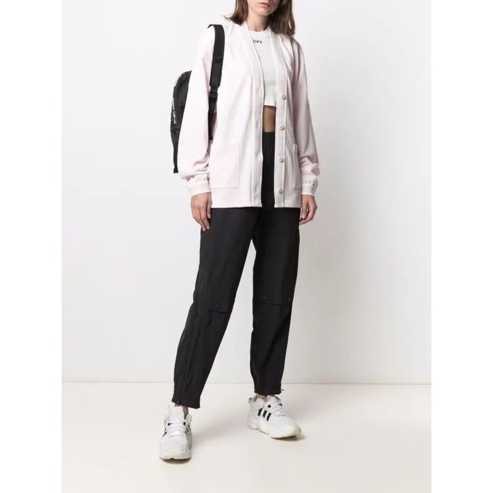 Adidas Originals Tennis Luxe Cardigan Pink Cotton V-Neck H56437 Womens XS